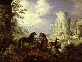 Animals listen to the game of Orpheus '. from Roelant Jakobsz Savery