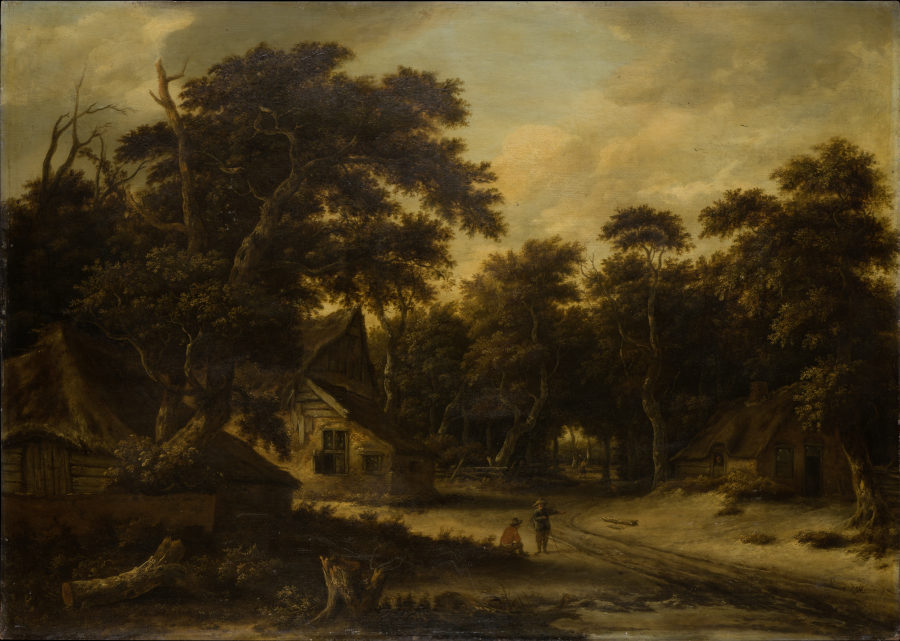 Several Peasant Huts in a Woods from Roelof Jansz. van Vries