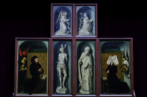 R.van der Weyden, Saints, Rolin a.o. from Rogier van der Weyden