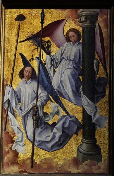 R.v.d.Weyden, Angels,instruments Passion from Rogier van der Weyden