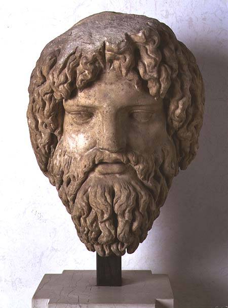 Bearded head representing Jupiter from Roman