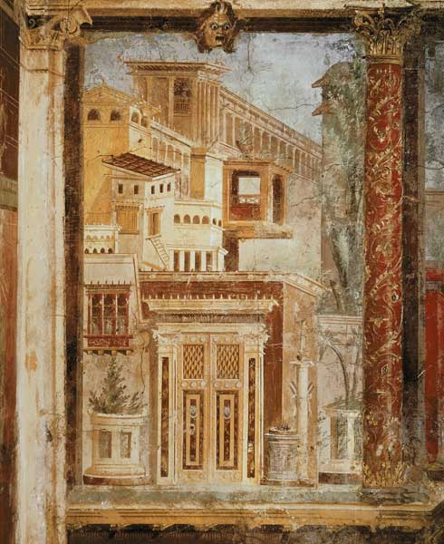 Panel from Cubiculum from the bedroom of the villa of P Fannius at Boscoreale, Pompeii from Roman
