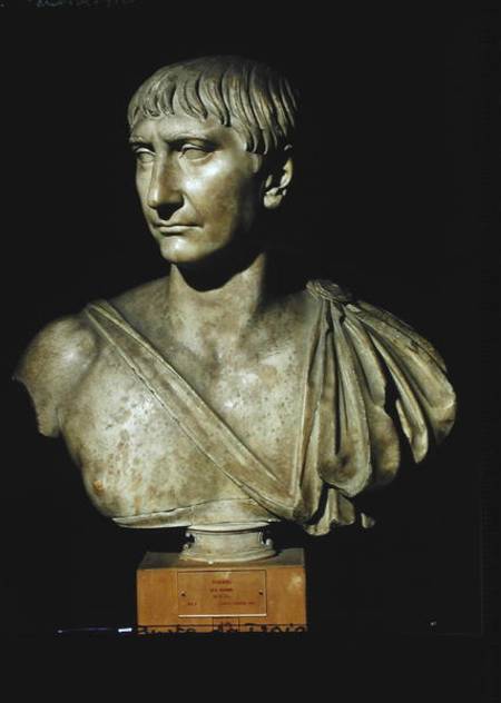 Portrait bust of Emperor Trajan (AD 53-117) from Roman