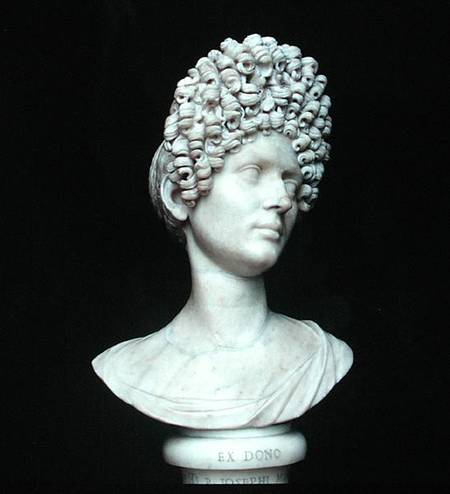 Portrait bust of a Roman woman at the time of Flavius from Roman