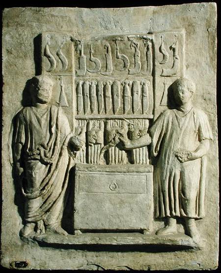 Relief depicting a cutlery shop from Roman