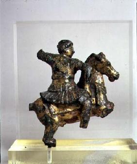 Sconce in the shape of a horseman, back view, Roman