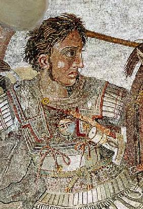 Alexander the Great (356-323 BC) from 'The Alexander Mosaic', depicting the Battle of Issus between