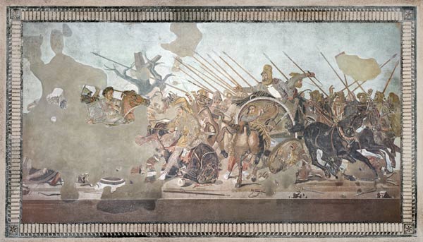 The Alexander Mosaic, depicting the Battle of Issus between Alexander the Great (356-323 BC) and Dar from Roman 1st century BC