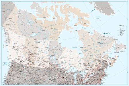 Detailed map of Canada, Lincoln