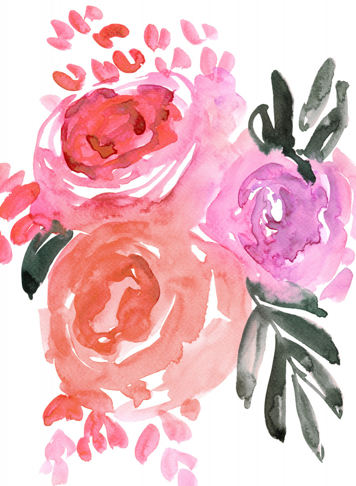 Maeko loose watercolor florals I from Rosana Laiz Blursbyai