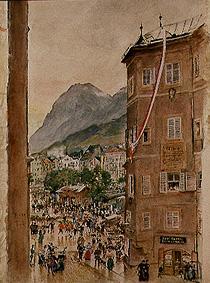 Street scene in Innsbruck. from Rudolf von Alt
