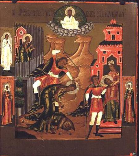 The Beheading of John the Baptist, icon from Russian School
