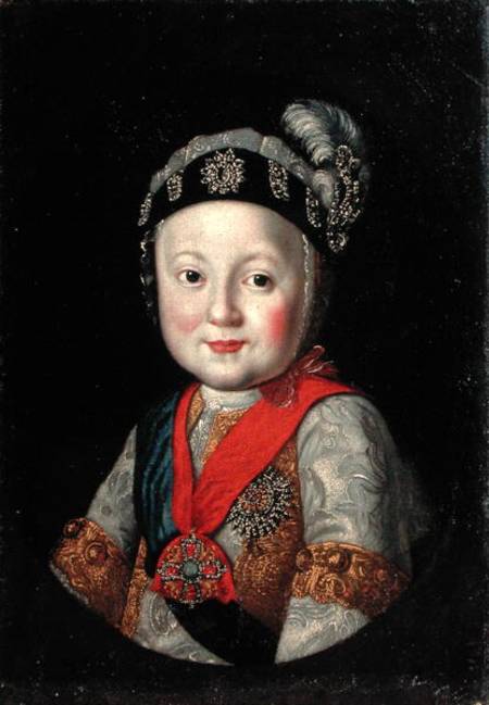 Portrait of Grand Duke Pavel Petrovich as a Child from Russian School