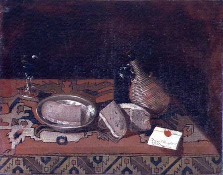 Still Life with a Carpet Tablecloth from Russian School