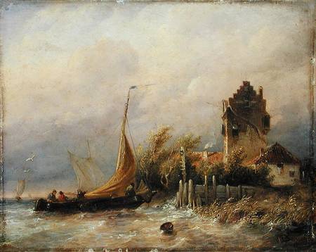 The Homecoming of the Fishing Boat from Salomon Leonardus Verveer