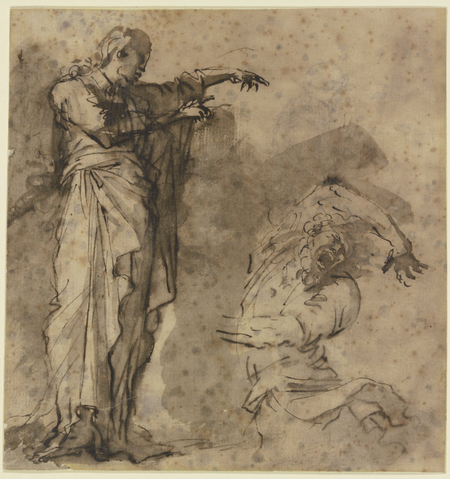 Study for "Christ Exorcising a Demon" from Salvator Rosa