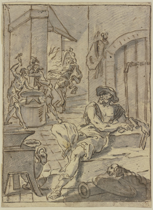 In Vulcans smithy from Salvator Rosa