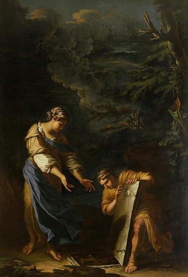 Theseus Lifting the Stone from Salvator Rosa
