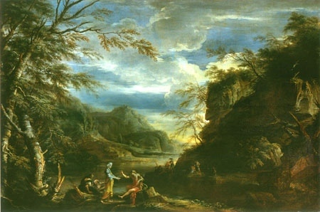 Countryside with Apollo and the cumäischen Sibylle from Salvatore Rosa