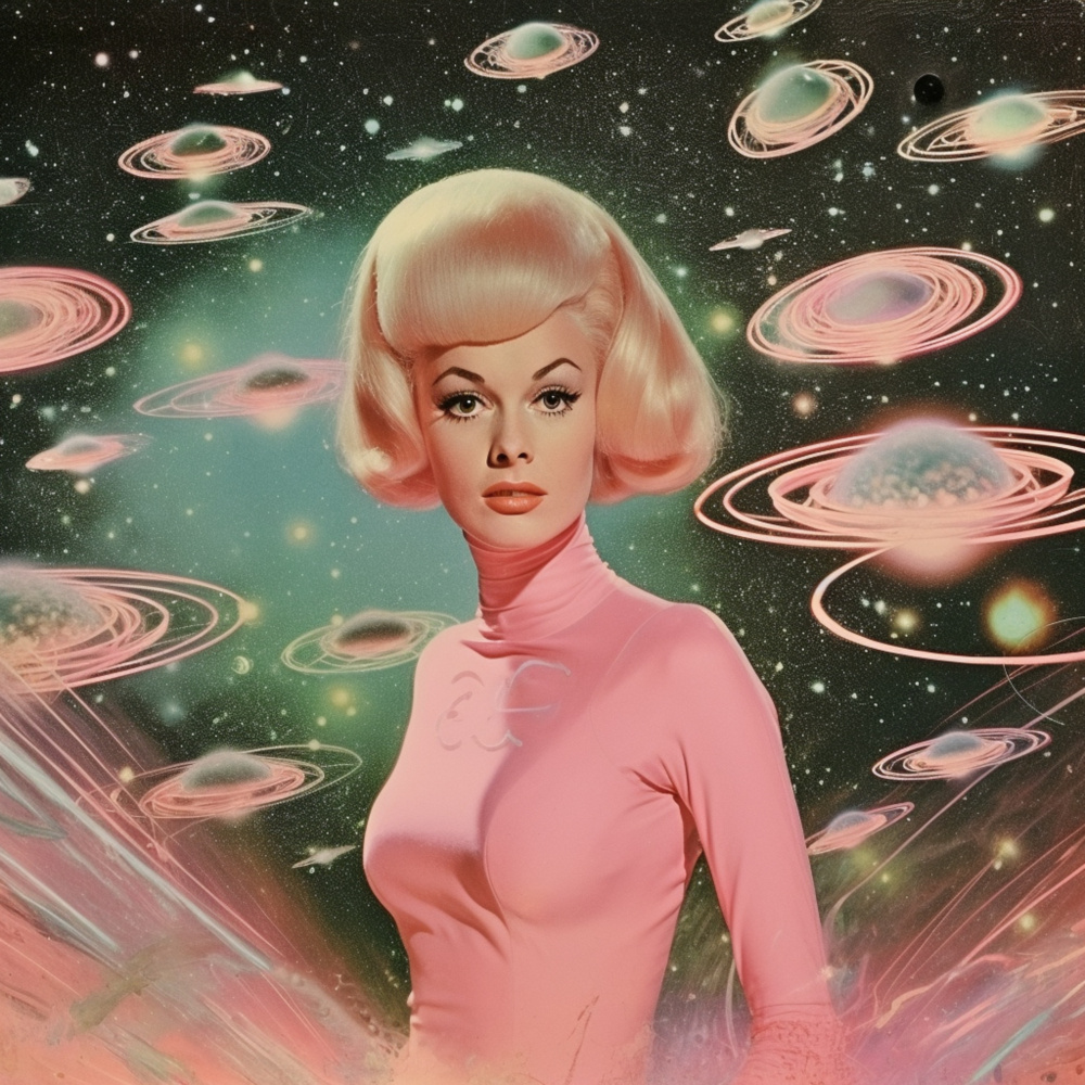 Atomic Age Space Babe Collage Art from Samantha Hearn