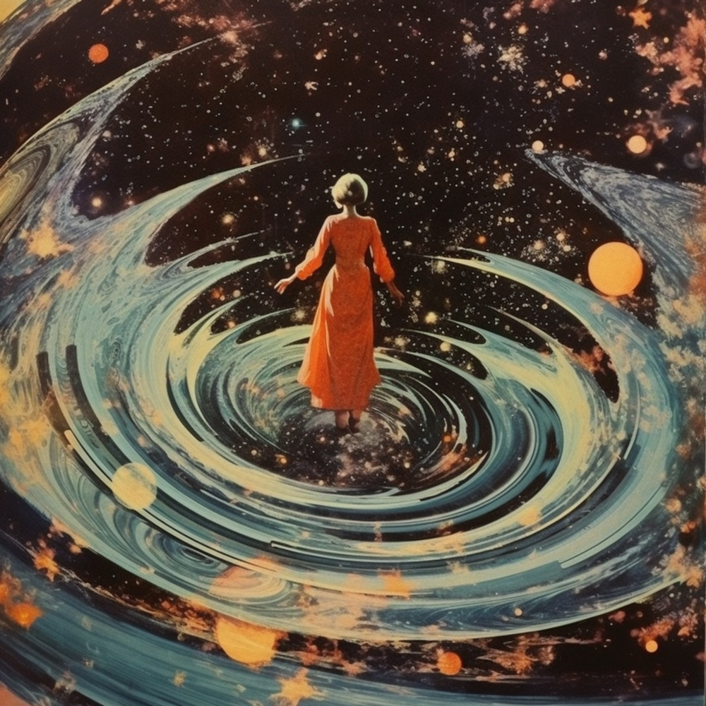 Swirling Through Space Collage Art from Samantha Hearn