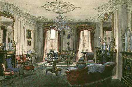 Interior of a drawing room in a town house from Samuel A. Rayner