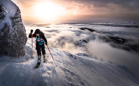 Morning winter hiking