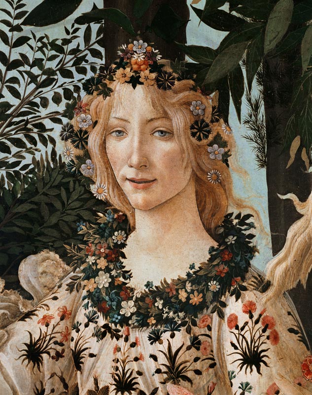 Detail of "The Spring": head of Flora. from Sandro Botticelli