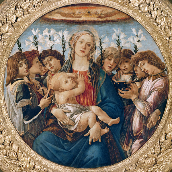 Mary with the Child and Singing Angels from Sandro Botticelli