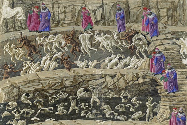 Illustration to the Divine Comedy by Dante Alighieri from Sandro Botticelli