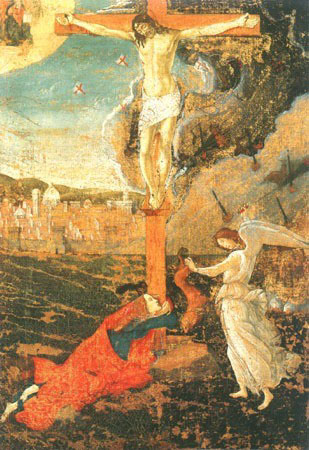 Crucifixion with the büßigen Maria Magdalena and an angel from Sandro Botticelli