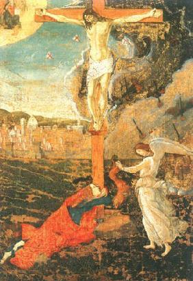 Crucifixion with the büßigen Maria Magdalena and an angel