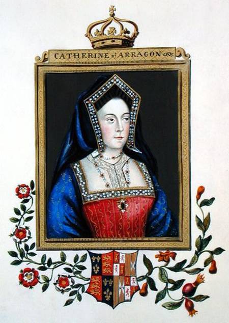 Portrait of Catherine of Aragon (1485-1536) 1st Queen of Henry VIII from 'Memoirs of the Court of Qu from Sarah Countess of Essex