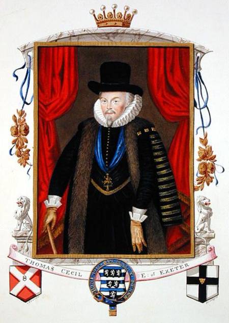 Portrait of Sir Thomas Cecil (1542-1623) 1st Earl of Exeter, 2nd Lord Burghley from 'Memoirs of the from Sarah Countess of Essex