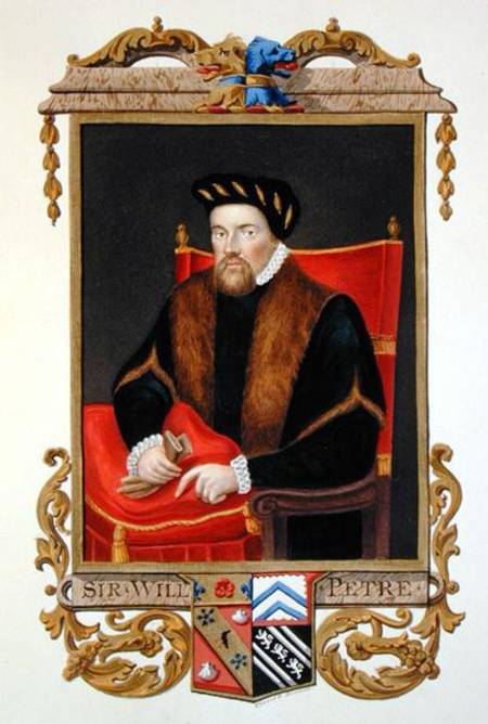 Portrait of Sir William Petre (c.1505-72) from 'Memoirs of the Court of Queen Elizabeth' after the p from Sarah Countess of Essex