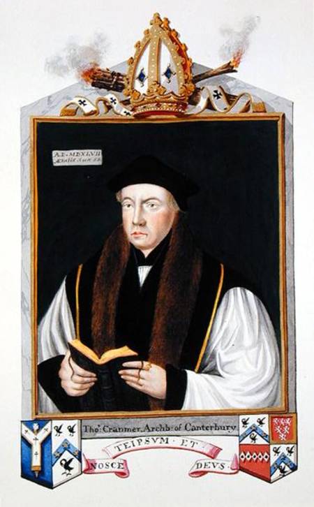 Portrait of Thomas Cranmer (1489-1556) Archbishop of Canterbury from 'Memoirs of the Court of Queen from Sarah Countess of Essex