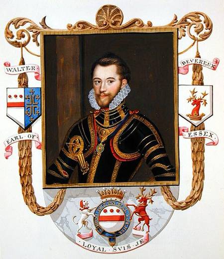 Portrait of Walter Devereux (1541-76) 1st Earl of Essex from 'Memoirs of the court of Queen Elizabet from Sarah Countess of Essex