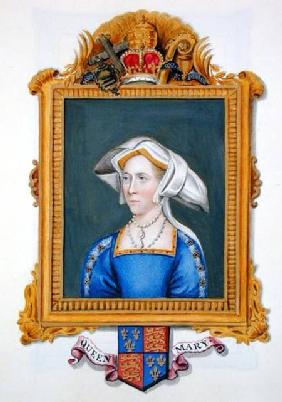 Portrait of Anne Boleyn wrongly called Queen Mary from 'Memoirs of the Court of Queen Elizabeth'