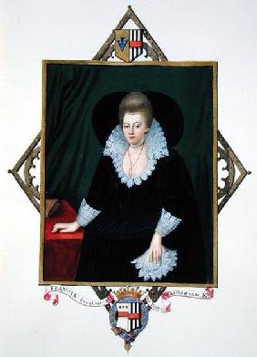 Portrait of Frances Walsingham, Countess of Essex from 'Memoirs of the Court of Queen Elizabeth' aft