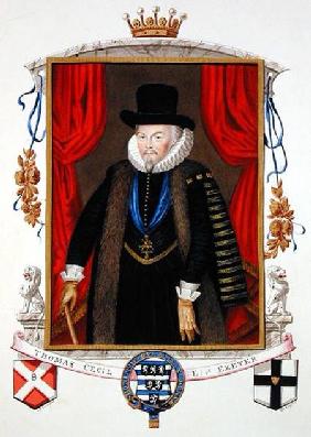 Portrait of Sir Thomas Cecil (1542-1623) 1st Earl of Exeter, 2nd Lord Burghley from 'Memoirs of the