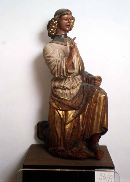 Figure of the angel Gabriel from an Annunciation, Italian from School of Abruzzi
