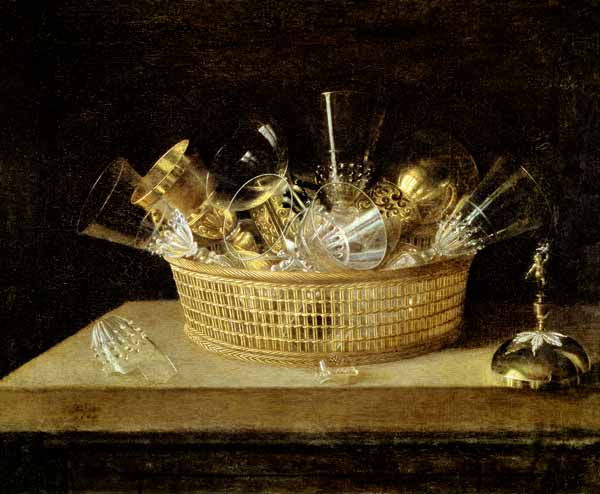 Still Life with a Basket of Glasses from Sebastian Stosskopf