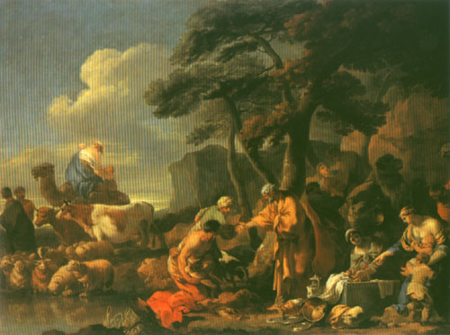 Jacob buries the idol pictures under the oak of Sichem from Sébastien Bourdon
