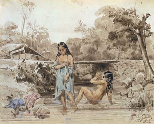 Tahitians Bathing from Sebastien-Charles Giraud