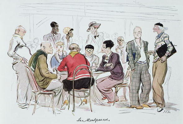 Les Montparnos, 1929 (colour litho) from Sem