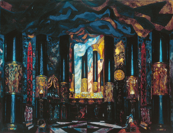 Stage design for the theatre play Other side of Life by J. Benavente from Sergei Jurijewitsch Sudeikin