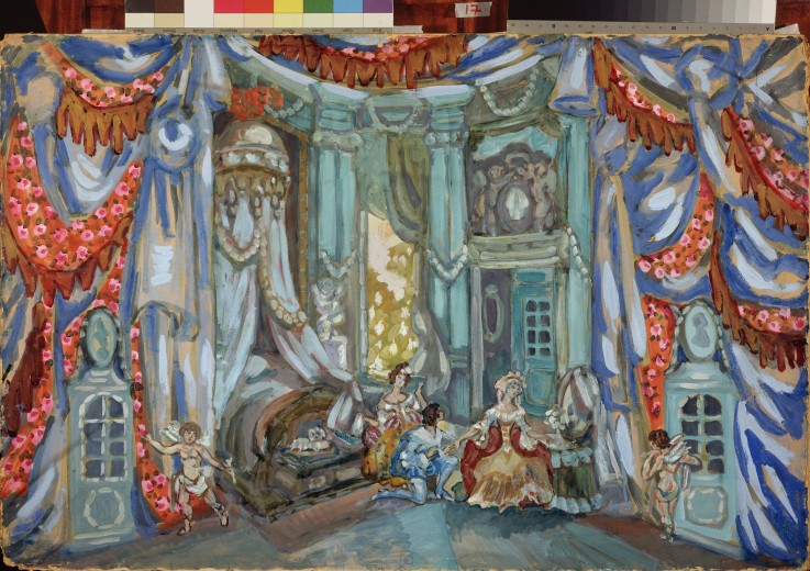 Stage design for the theatre play The Marriage of Figaro by P. de Beaumarchais from Sergei Jurijewitsch Sudeikin