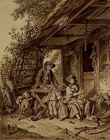 Bernese smallholder family in front of the house. from Sigmund Freudenberger