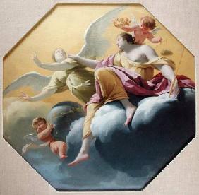 Justice, from a series of the Four Cardinal Virtues on the ceiling of the Queen's bedroom at Saint-G