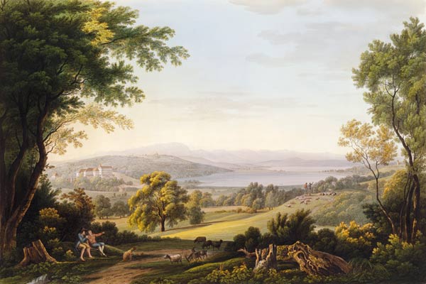 View at Seefeld on Lake Seefeld and Lake Ammer, adapted from J.G. Dillis from Simon Warnberger